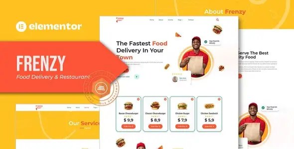 Frenzy – Food Delivery & Restaurant Elementor Template Kit